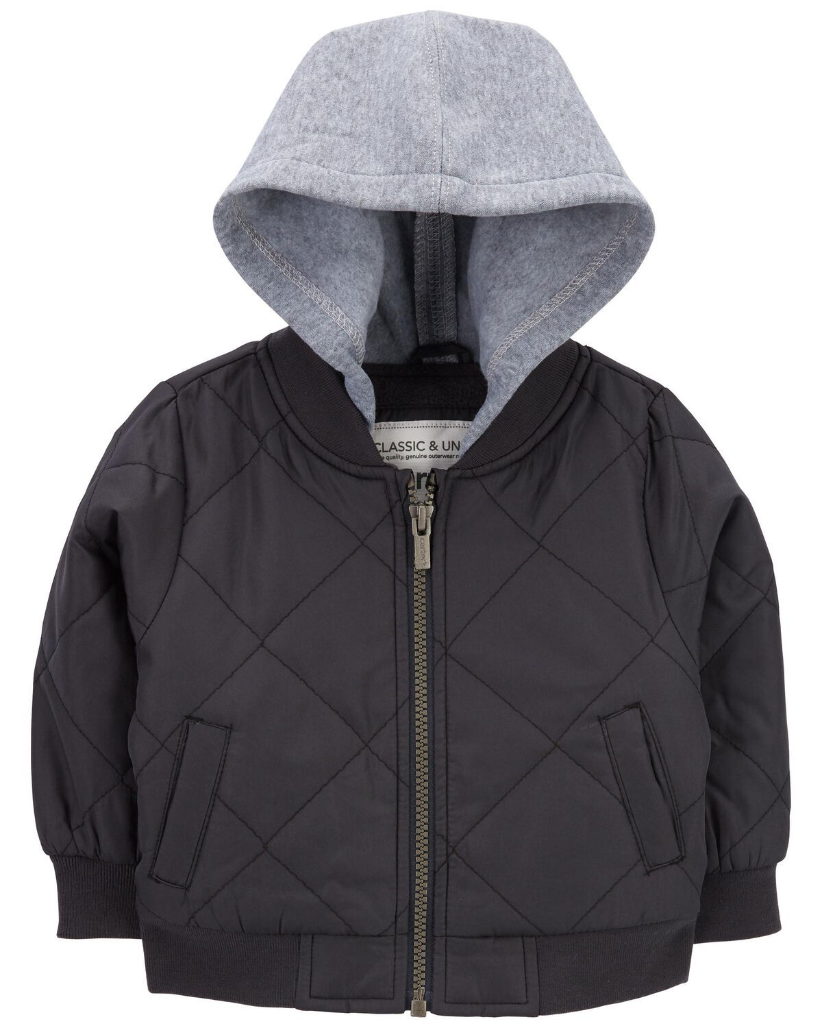 Black Baby Hooded Quilted Bomber | carters.com | Carter's