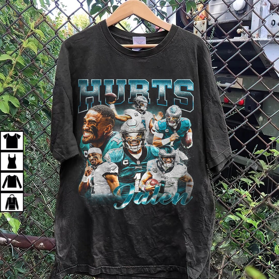Vintage Jalen Hurts Shirt, Sweatshirt, Hoodie, Football shirt, Classic 90s Graphic Tee, Unisex, V... | Etsy (US)