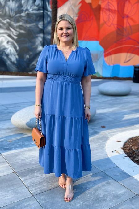 Blue maxi dress looks like the Anthro Somerset dress for a fraction of the price! Fits true to size. I’m in the large. Comes in multiple colors. I’m 5’9”. Spring dress. Vacation outfit  

#LTKtravel #LTKover40 #LTKmidsize