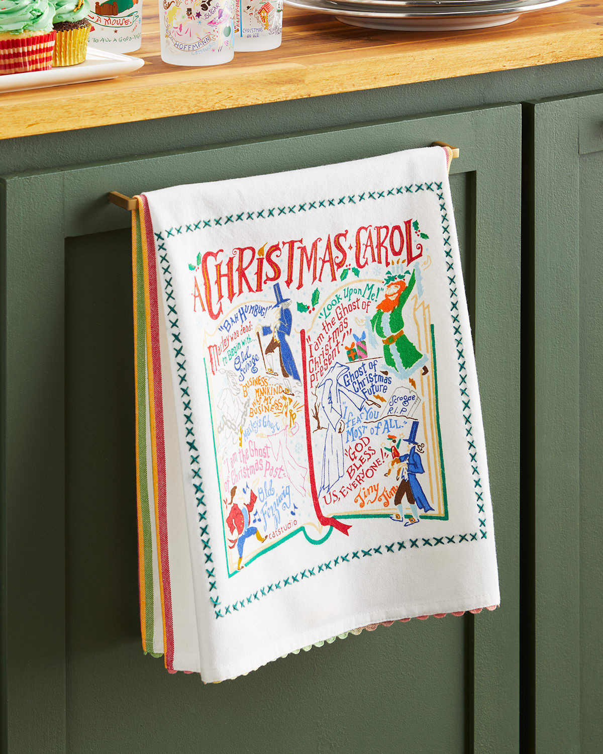 Christmas Carol Dish Towel | Horchow