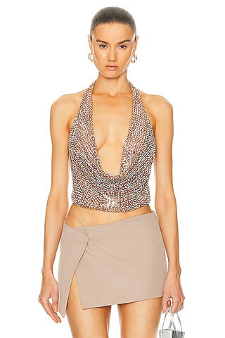 retrofete Eleanor Top in Tannin & Silver | FWRD | FWRD 