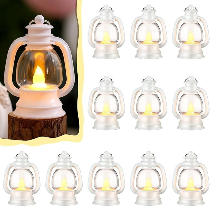 Ferraycle 12 Pcs Mini Lantern Decor 4 Inch Western Lantern Table Centerpiece Small Vintage Campin... | Amazon (US)