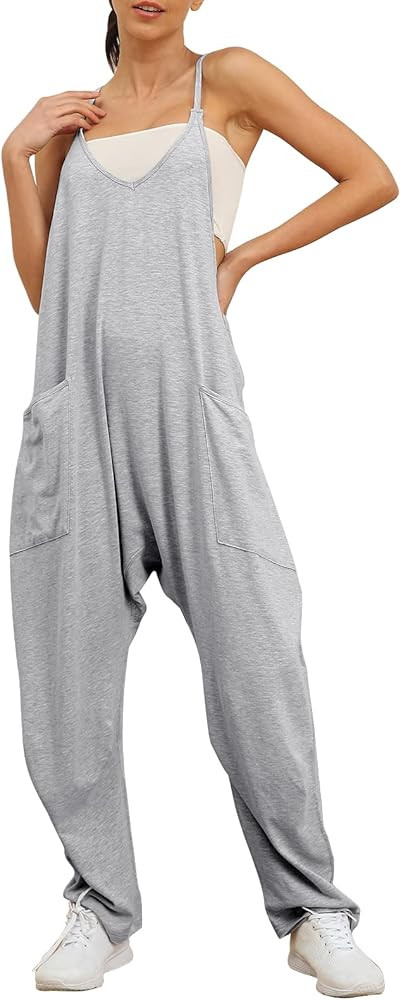Trendy Queen Womens Jumpsuits Casual Summer Onesie Rompers Sleeveless Loose Baggy Overalls Jumper... | Amazon (US)