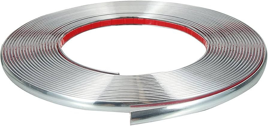 16Ft Chrome Molding Trim for Cars - 1/4"(6mm) Wide Automotive Side Body Trim Strip(Self Adhesive)... | Amazon (US)