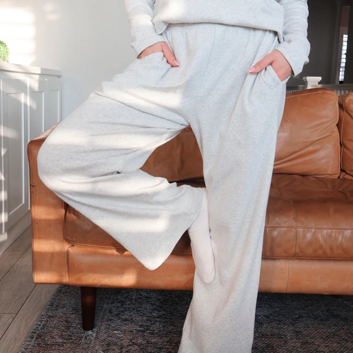Everyday Feeling Pointelle Pants in Heather Grey | Henly