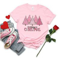 Pink Christmas Trees Shirt, Retro Merry Gift For Christmas, Tee, Vintage Graphic Tee | Etsy (US)