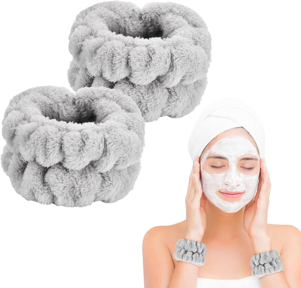 2 Pcs Wrist Towels for Washing Face-Dorbetar, Microfiber Wrist Bands for Washing Face, Spa Wristb... | Amazon (US)