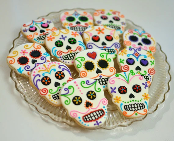 Day of the Dead Sugar Skull Cookies | Etsy (US)