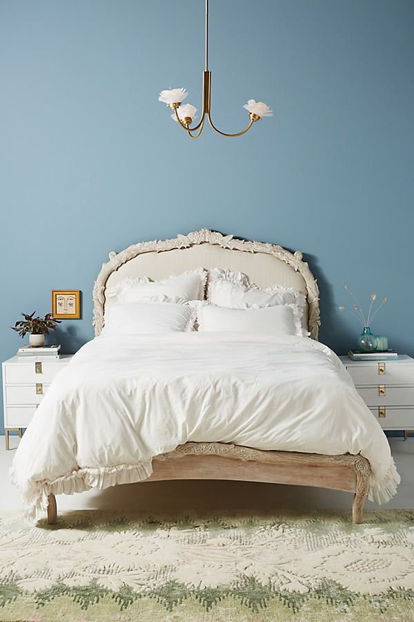 Washed Percale Adina Duvet Cover By Anthropologie in White Size KG TOP/BED | Anthropologie (US)