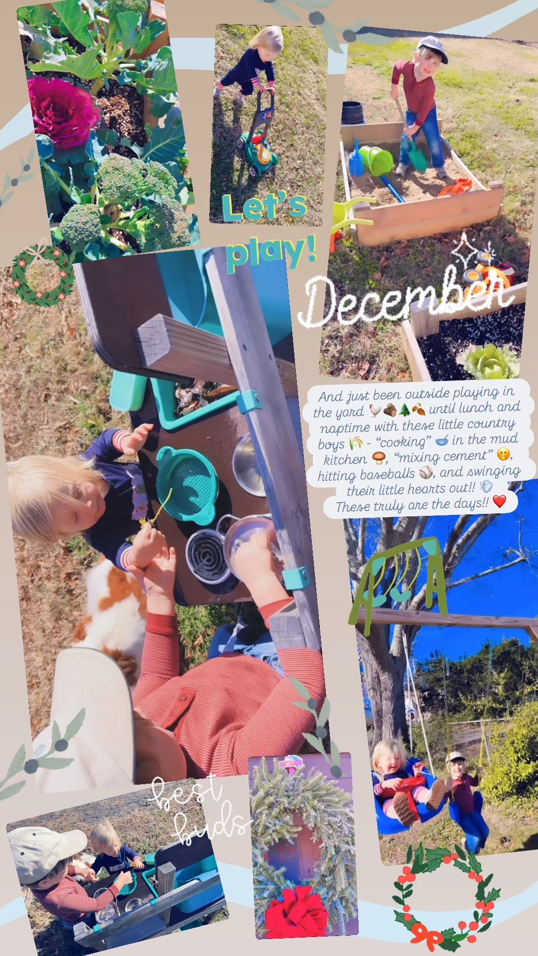 And just been outside playing in the yard 🐓🪵🌲🍂 until lunch and naptime with these little country boys 🌾 - “cooking” 🥣 in the mud kitchen 🍄‍🟫, “mixing cement” 🤭, hitting baseballs ⚾️, and swinging their little hearts out!! 💨 
These truly are the days!! ❤️

#LTKdayinmylife #LTKmomlife