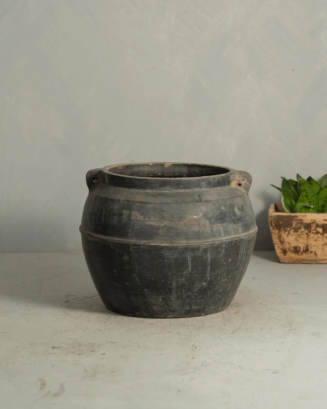 Vintage Grey Black Clay Wabi Sabi Pot {G3}  (Free Shipping) | Etsy (US)