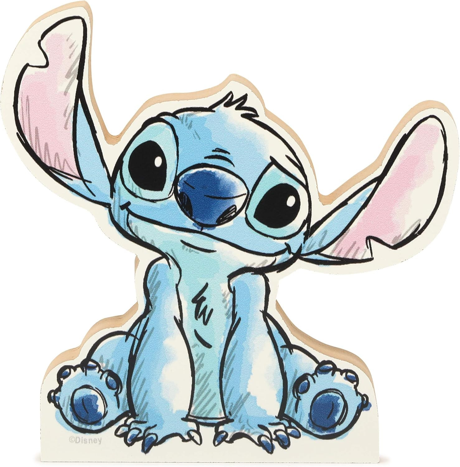 Disney Lilo and Stitch Movie Shelf Sitter Decor - Stitch Chunky Wood Block Cutout for Play Room, ... | Amazon (US)