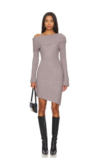 Chunky Rib Dress in School Grey | Revolve Clothing (Global)