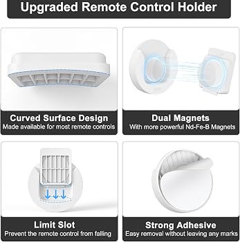 Magnetic Remote Control Holder Wall Mount, 4 Pack Upgrade Remote Control Organizers Storage Self-... | Amazon (US)