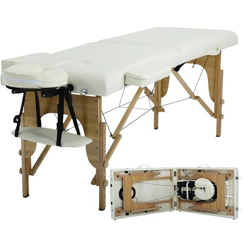 BestMassage Massage Bed Portable Massage Table 24 inch Wide Lash Bed Height Adjustable 2 Folding Spa Table with Non-Woven Bag for Spa Footmassage Facial CareSpa Tattoo | Amazon (US)