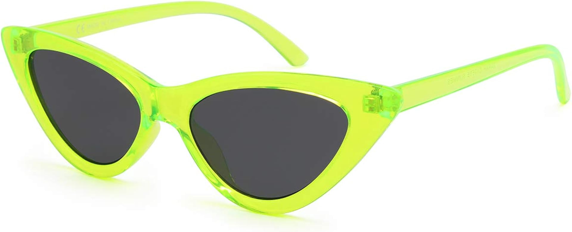 Livhò Retro Vintage Narrow Cat Eye Sunglasses for Women Clout Goggles Plastic Frame | Amazon (US)