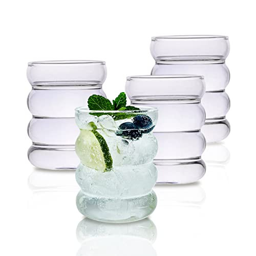 APPKER Creative Vintage Drinking Glasses Glass Cups Set of 4, Entertainment Dinnerware Glassware,... | Amazon (US)