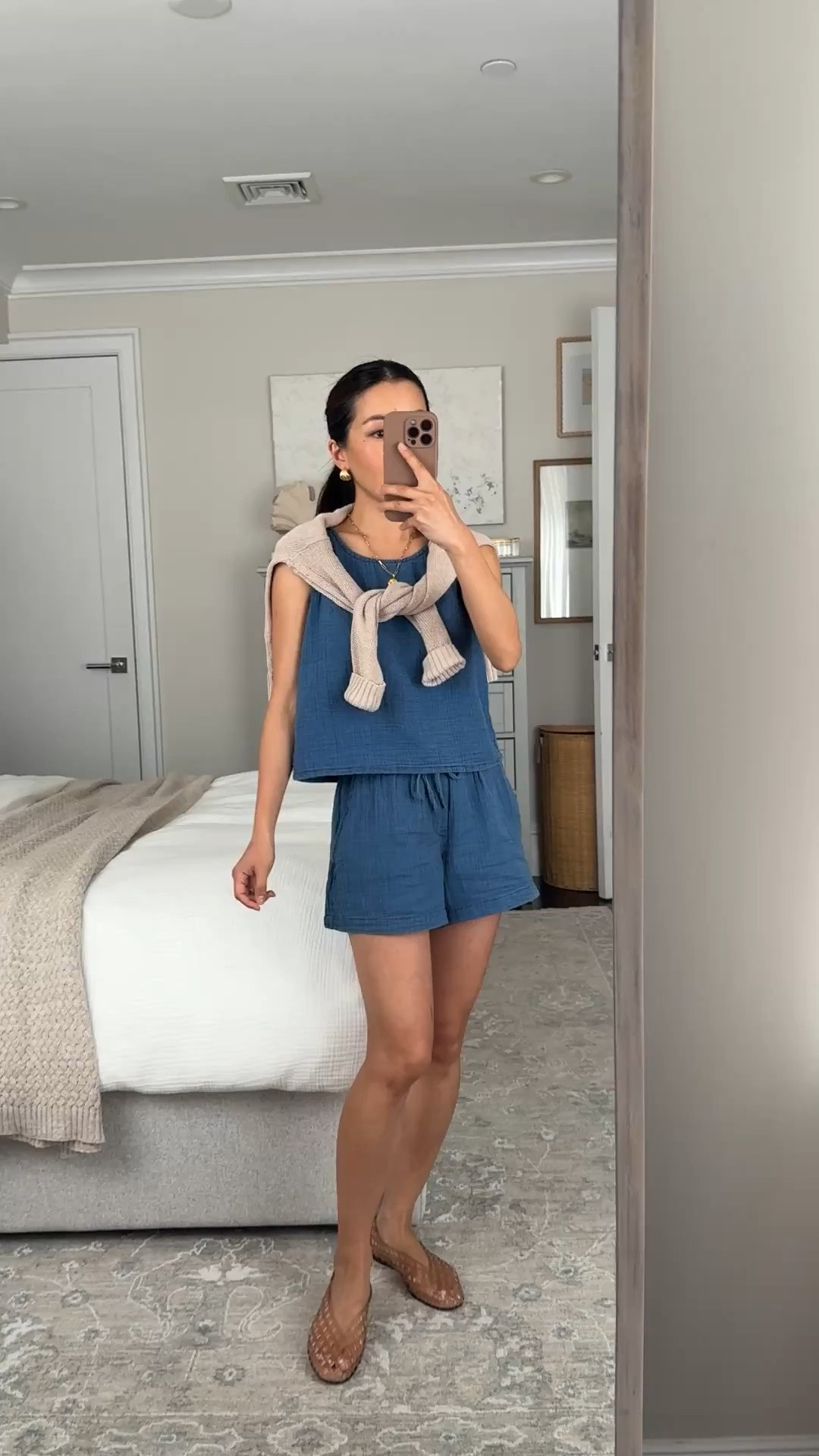 Restocked: airy Gap matching sets! Sizing info below
• Top xxs regular, the regular length is short enough for me at 5 feet tall. (Petite was very cropped )
• Shorts xxs regular (not petite), great length and true to size. 
• old color Madewell linen sweater xxs
• Dolce Vita jelly flats in Mocha size 5, size down if you’re a half size

Summer style, linen outfits, matching sets , spring outfits 2026 , easy mom fashion

#LTKSeasonal #LTKPetite #LTKootd