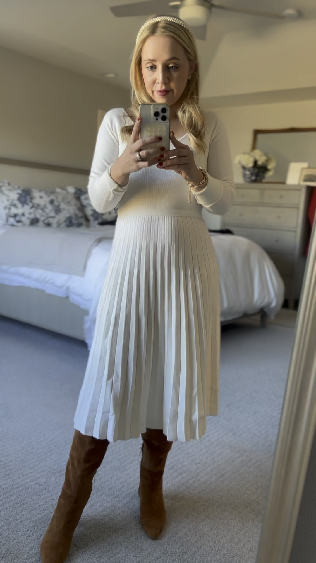 This cozy sweater dress is perfect for Thanksgiving! Petite and fits tts. Paired with suede boots.
Thanksgiving outfit. Sweater dress. Winter outfit. Pleated dress. Petite dress. Over the knee boots. 

#LTKSaleAlert #LTKStyleTip #LTKWatchNow