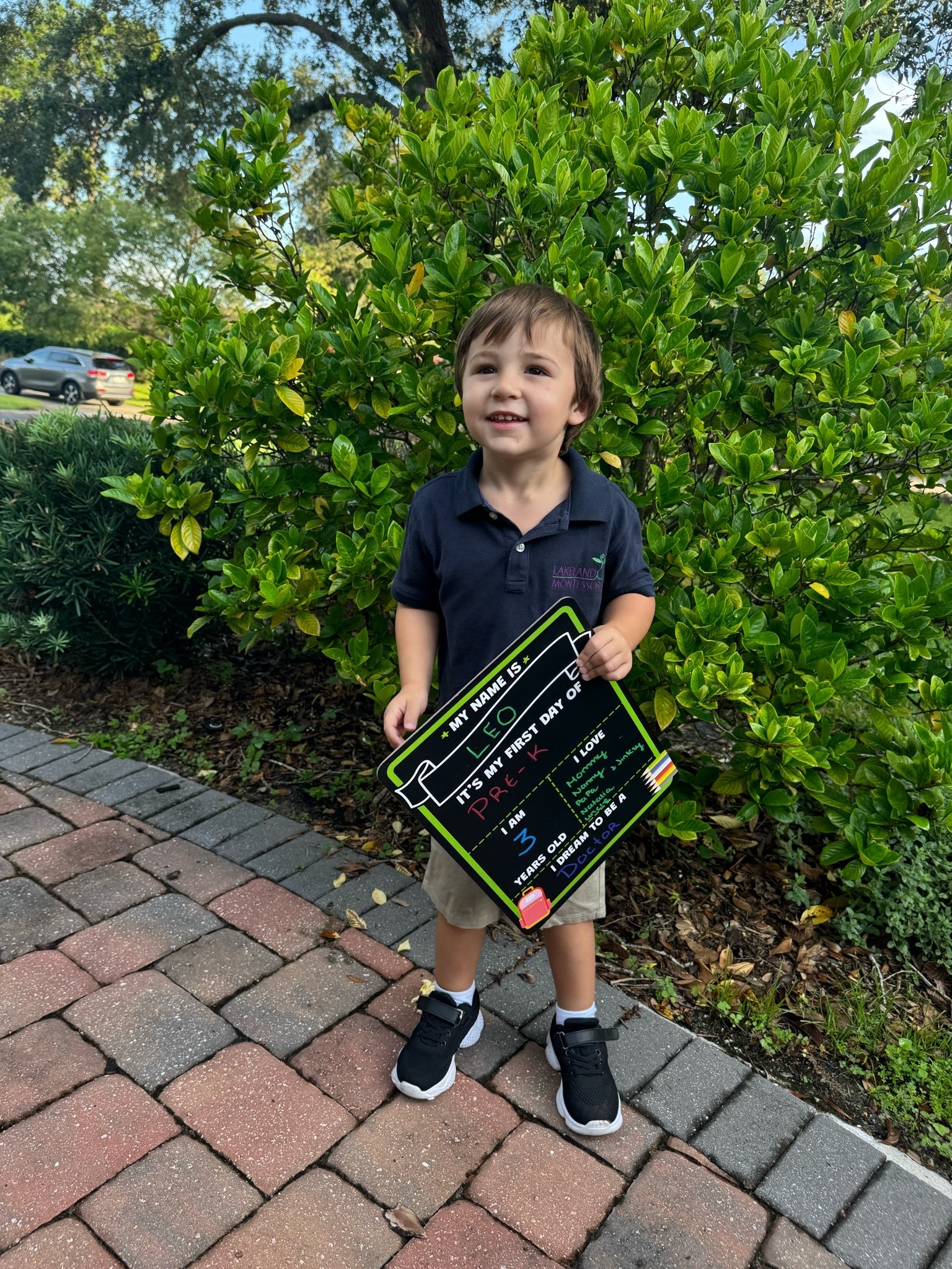 My sons First Day of Pre K was a success!

Here is the board I used! I love how the back is “last day of school.”

I also linked his sneakers because ya all always love them when Leo wears them.

He has them in black and white & wears a size 11.

First day of school board
Toddler sneakers
White toddler sneakers
Black toddler sneakers