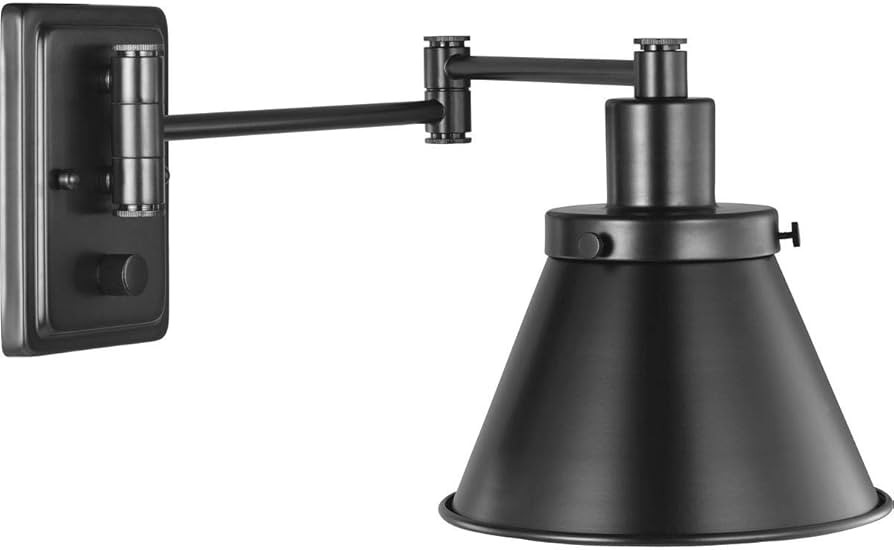 Progress Lighting Hinton Collection Black Swing Arm Wall Light, 9.63x8.25x8.25 | Amazon (US)