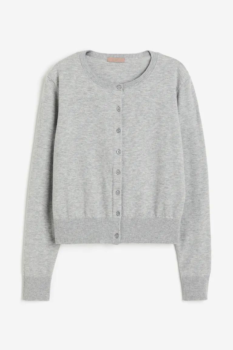 Fine-knit Cardigan - Light gray melange - Ladies | H&M US | H&M (US + CA)