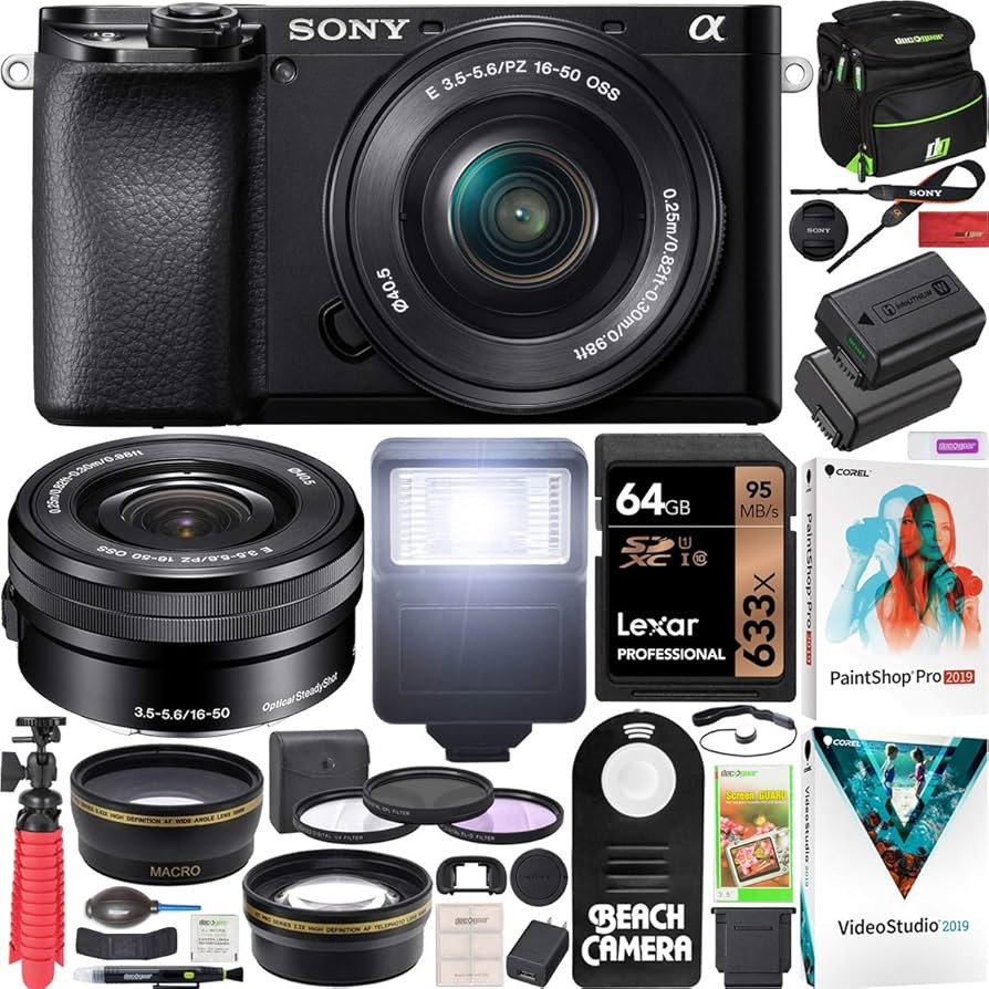 Sony a6100 Mirrorless Camera 4K APS-C ILCE-6100LB with 16-50mm F3.5-5.6 OSS Lens Kit and Deco Gea... | Amazon (US)