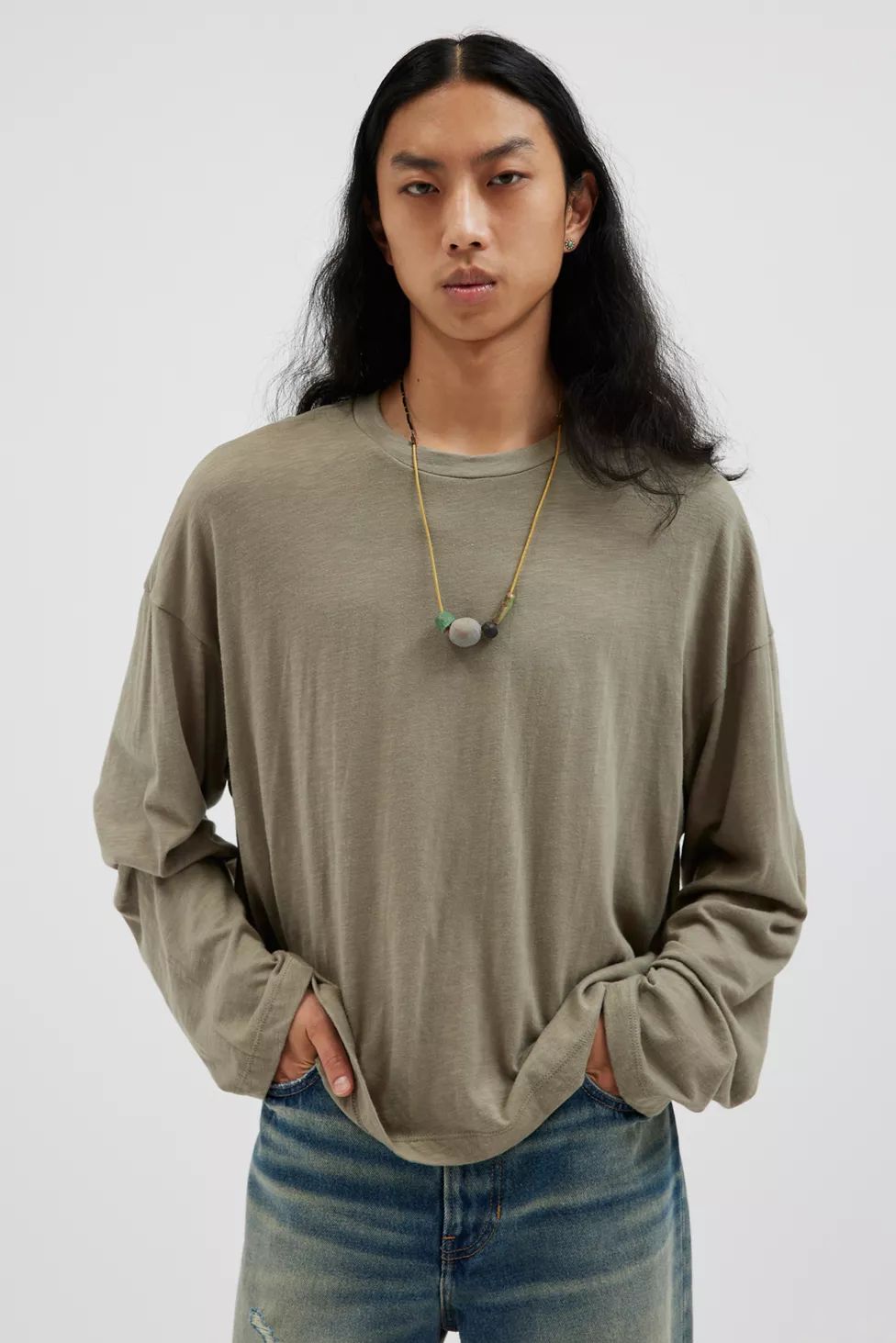 Urban Renewal Remnants Made In LA Boxy Drippy Long Sleeve Tee | Urban Outfitters (US and RoW)