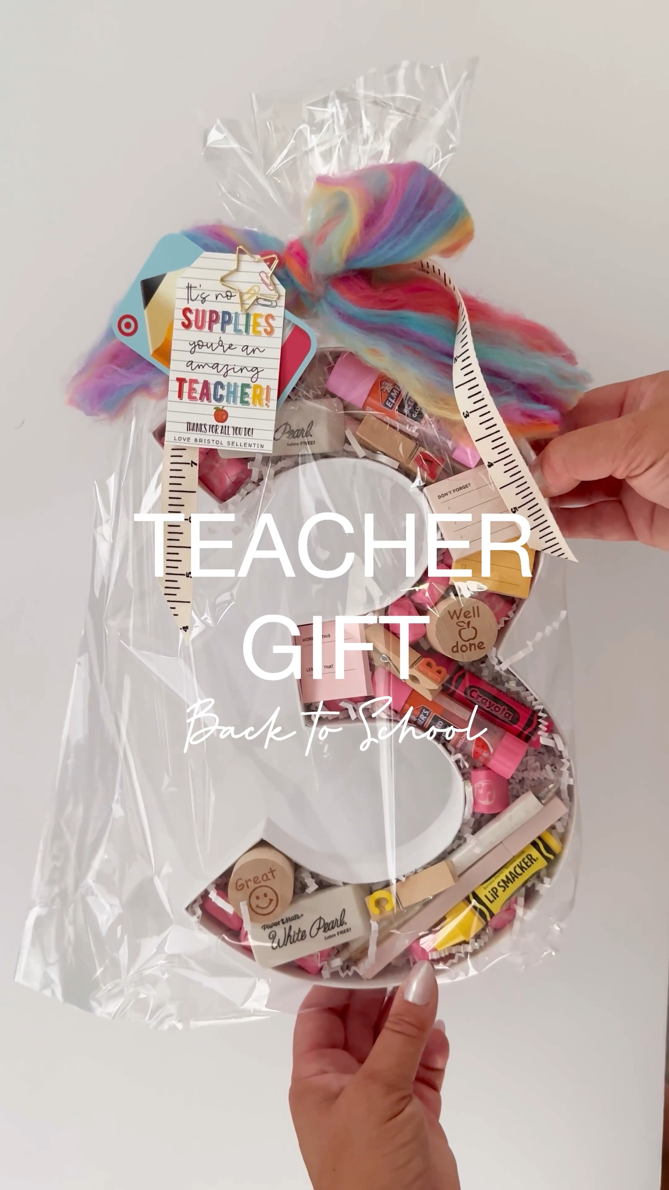 This teacher gift went viral last year so I’m sharing again!  “It’s no supplies your an amazing teacher” 👩‍🏫   Use a cardboard number box corresponding to the grade (a K for kindergarten), or an ABC letter box corresponding to teachers first or last name, and fill with supplies and a gift card! 

#teachergift #backtoschool #teacher #backtoschool2024 

#LTKFamily #LTKVideo #LTKBacktoSchool