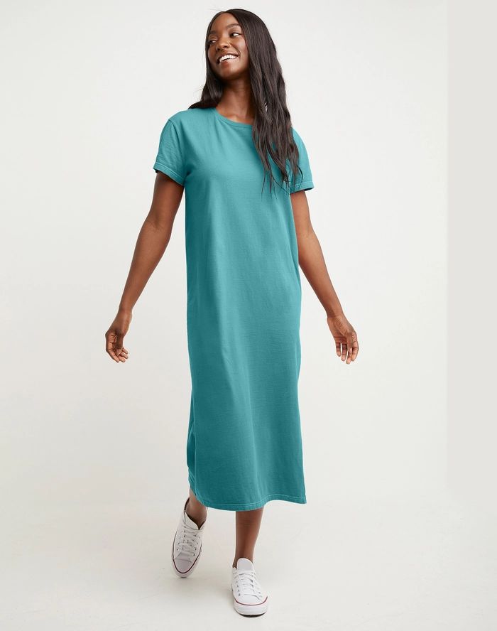 Hanes Originals Women's Garment Dyed Midi Dress | Hanes.com