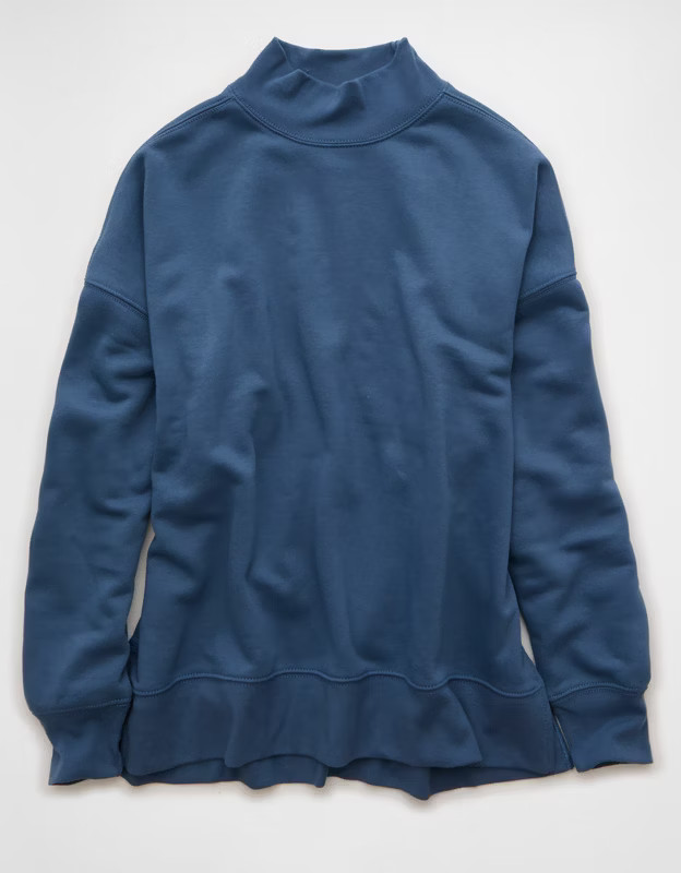 AE Everyday Luxe Oversized Mock Neck Sweatshirt | American Eagle Outfitters (US & CA)