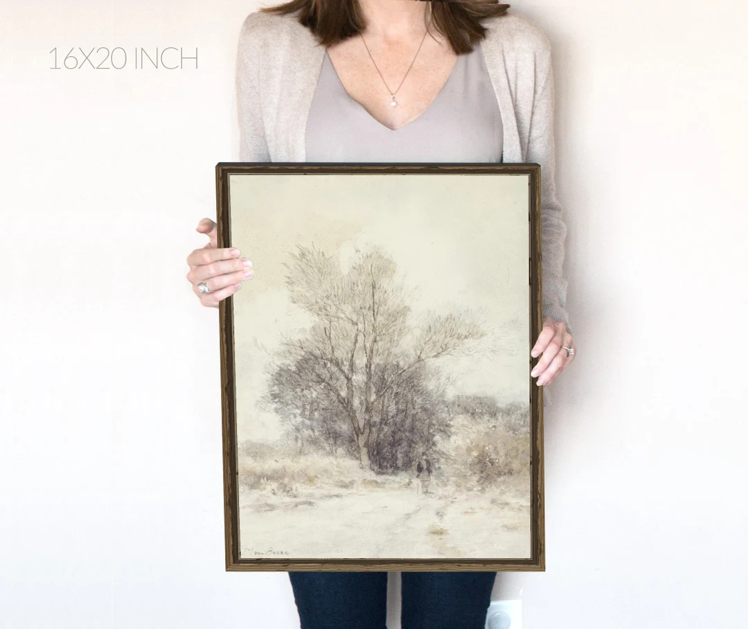 Snowy Path | Moody Art | Winter Landscape | Neutral Holiday Decor | Winter Printable | White Abst... | Etsy (CAD)