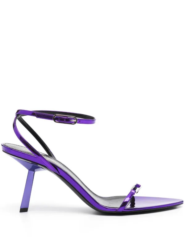 Saint Laurent 75mm Kitty Sandals | Purple | FARFETCH | Farfetch Global
