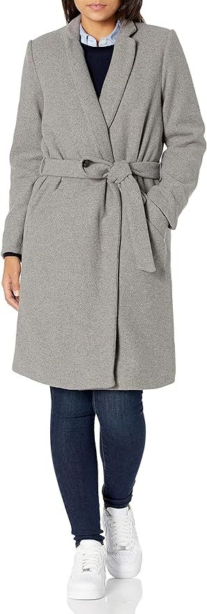 Amazon Brand - Daily Ritual Women's Wool Blend Belted Coat | Amazon (US)