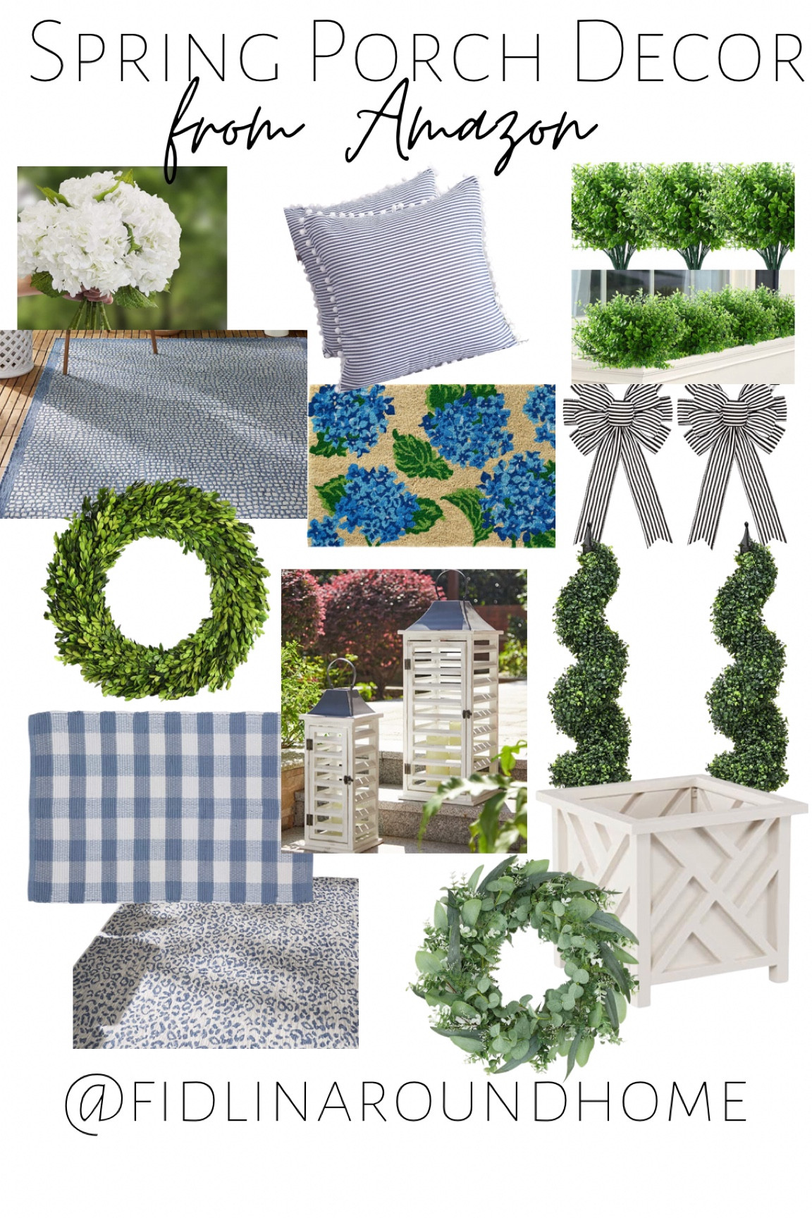 Spring home decor for front porch or patio! Door mats outdoor rugs planters boxwood wreaths topiary plants faux plants and hydrangeas etc 

#LTKSeasonal #LTKhome #LTKFind
