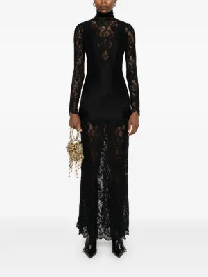 floral lace-appliqué maxi dress | Farfetch Global