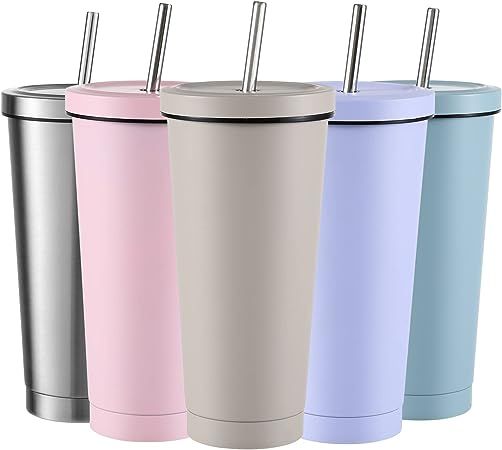 WIVOP Iced Coffee Tumbler with Lid and Straw, 25 oz Insulated Stainless Steel Cup, Double Wall Va... | Amazon (US)