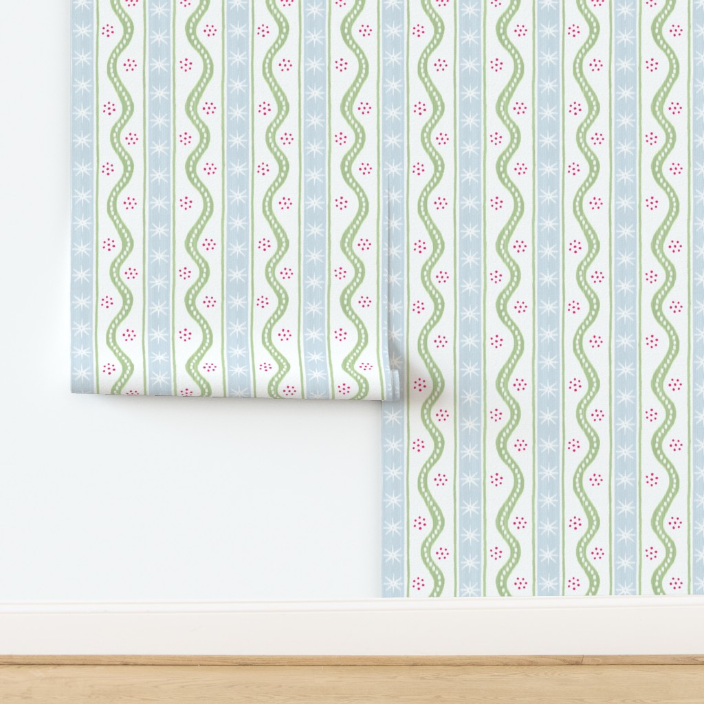 Custom CHARLIE Custom Soft Blue and Green and Hot Pink copy 2 Wallpaper | Spoonflower | Spoonflower