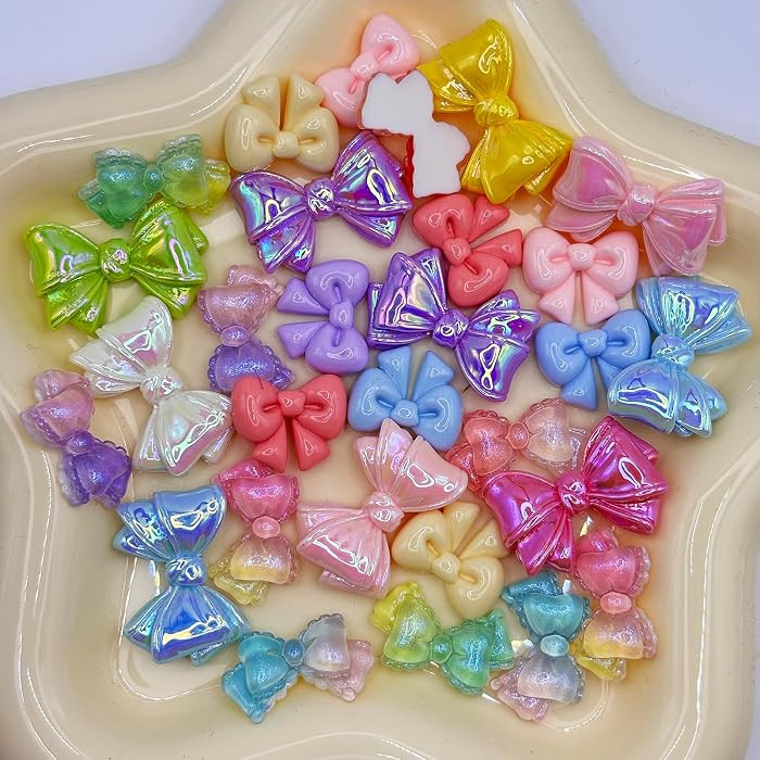 30Pcs Bows Cute Charms, Flatback Resin Beads for Jewelry Making, Slime Charms for DIY Crafts Keyc... | Amazon (US)