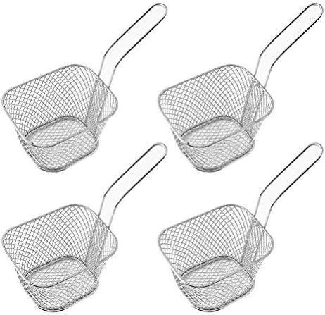 Cheer Collection Mini French Fries Baskets 4 Pack, Deep Fryer Basket for Serving Fries, Onion Rin... | Amazon (US)