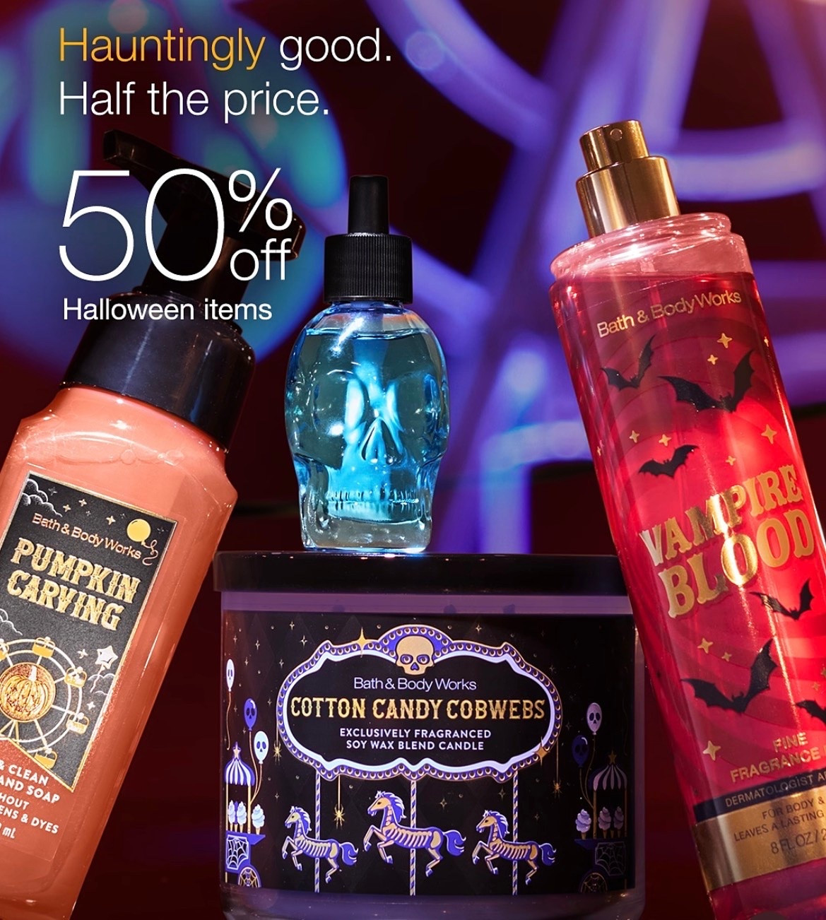 Bath & Body Works has their Halloween Collection marked down 50% Off today in a flash deal! They have so many excellent scents this year - personally love Pumpkin Carving, Ghoul Friend & Cotton Candy Cobwebs, but several scents to choose from in everything from candles to Wallflowers to body wash 🎃

#LTKSaleAlert #LTKSeasonal #LTKHome
