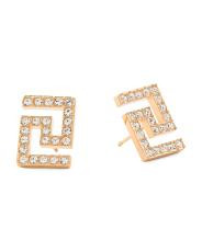 Made In Italy Greca Gold Stud Earrings | TJ Maxx