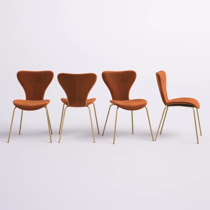 Merced Velvet Solid Back Side Chair (Set of 4) | Wayfair North America