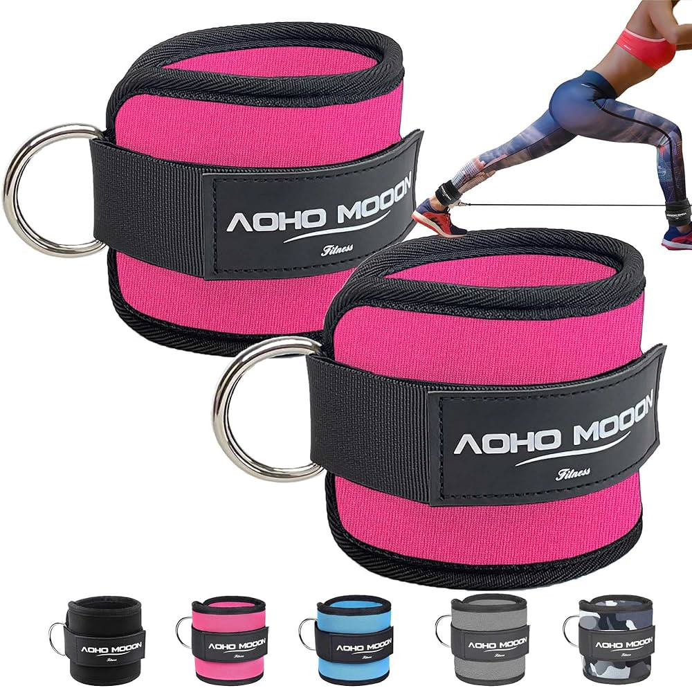 Comfortable Adjustable Padded Ankle Wrist Cuffs Neoprene Padded Straps D-Ring Glute Kickback for ... | Amazon (US)