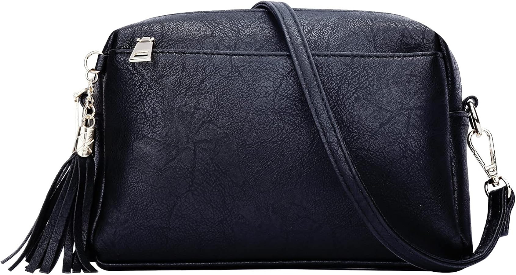 KKXIU Triple Zip Lightweight Small Crossbody Bags for Women Quilted Shoulder Purses and Handbags | Amazon (US)
