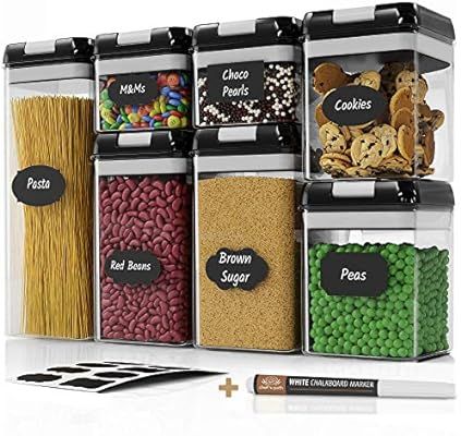 Chef's Path Airtight Food Storage Container Set - 7 PC Set - Labels - Kitchen & Pantry Organizati... | Amazon (US)