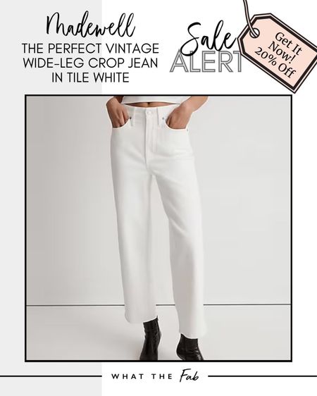 The Perfect Vintage Wide-Leg Crop Jean, best white jeans, all things denim, skinny jeans, crop jeans, wide-leg jeans, travel outfit, Madewell jeans

#LTKSale