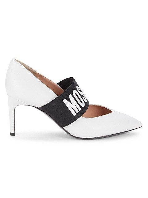 Moschino Logo Point-Toe Pumps on SALE | Saks OFF 5TH | Saks Fifth Avenue OFF 5TH