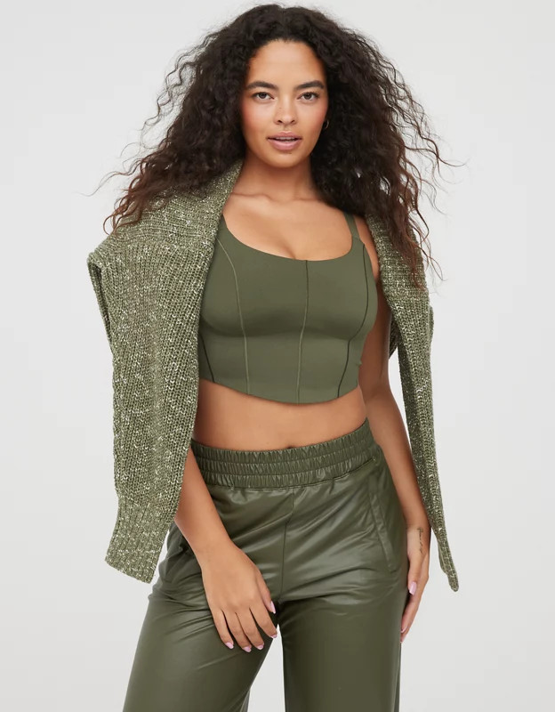 OFFLINE By Aerie Real Me Hold Up! Corset Sports Bra | Aerie