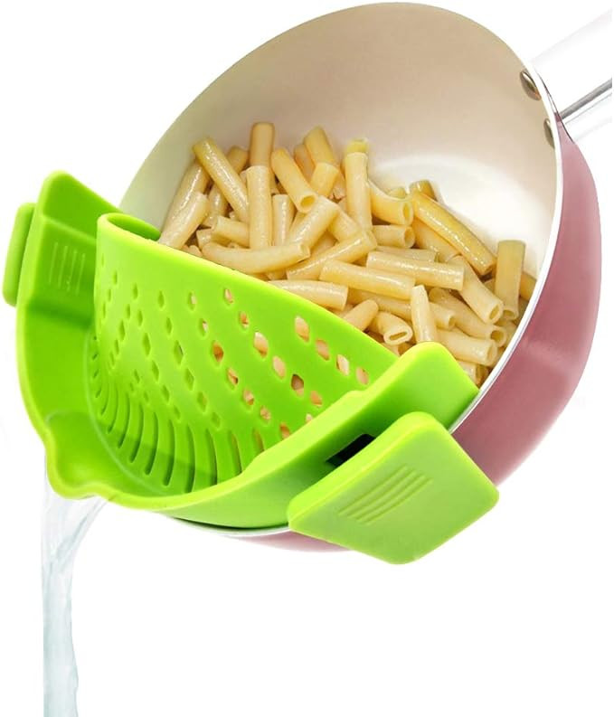 YEVIOR Clip on Strainer for Pots Pan Pasta Strainer, Silicone Food Strainer Hands-Free Pan Strain... | Amazon (US)